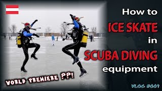 Ice skating in Austria with scuba diving gear on Flip jump world premiere [upl. by Drarrej]