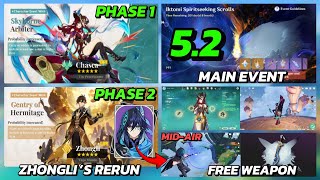 4 NEW CODES ALL IN 52  MAIN EVENT  MONDSTADT HIDDEN LORE  FREE WEAPON  ZHONGLI Genshin Impact [upl. by Madra576]