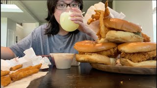 Mukbang Video  Popeyes w my Dog [upl. by Gerta]