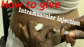 How to give an intramuscular injection IM in the buttocks howto intramuscularinjection buttocks [upl. by Azalea672]