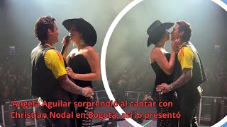 Ángela Aguilar sorprendió al cantar con Christian Nodal en Bogotá así lo presentó [upl. by Kandy]