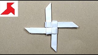 DIY  How to make a flying SHURIKEN NINJA STAR from A4 paper [upl. by Alyekahs157]