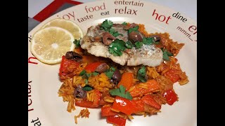 Pollock Fish Fillets with Rice Mediterranean Recipe [upl. by Lothar]