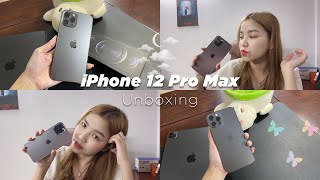 ✨ iPhone 12 Pro Max  Graphite  Unboxing [upl. by Nathalie347]