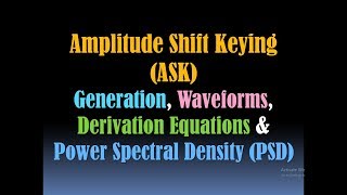 Generation of Amplitude Shift Keying ASKGeneration of ASK SignalASK Modulation and PSD HD [upl. by Amalbena14]