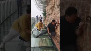 😂📍 China opens glass walkway on the side of 📍Tianmen mountain china glass skywalker fypシ [upl. by Attezi]