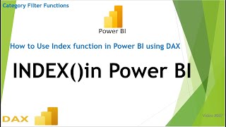 Index function in Power BI DAX powerbidaxfunction powerbi [upl. by Berneta790]