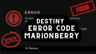 Destiny error code marionberry marionberry OCT 2023 [upl. by Enileuqkcaj]