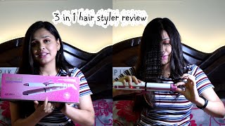 Testing 3 in 1 Hair Styler  Kemei Hair Styler Review  Nepali Review [upl. by Eyar]