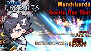 【FGO】 Mandricardo 400 Overcharge 1Shots Goetia  6th Anniversary Final Singularity Memorial Quest [upl. by Anastasie]