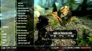 Skyrim Sabre Cat Armor and Weapons [upl. by Krm]