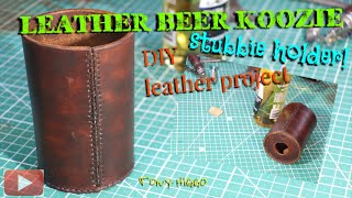 leather beer holder [upl. by Ahsemed]