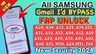 All Samsung FRP Bypass 2024Android 121314 New Security 2024 Google Account Remove100 Working [upl. by Luhar319]