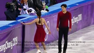 Maia amp Alex Shibutani Ice Dance Figure Skating Free Dance warmup  2018 Winter Olympics [upl. by Ahtebat448]