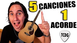 5 canciones fáciles en guitarra con solo ¡1 acorde  Perfectas para principiantes [upl. by Avigdor]