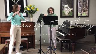 Elizna Horn amp Ronella van Rensburg Sonata for Two Flutes JC Schultze 2ndmovt Tempo giusto vivo [upl. by Anatniuq546]