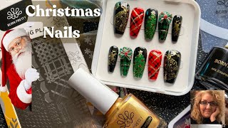 Christmas Nails Stamping Nail Art With Born Pretty Stamping Polish [upl. by Anaela20]