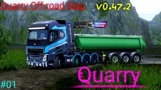 🔴 Quarry Offroad Map 🛣️ Volvo 8x4 with Trailer 01 toe3 truckgame [upl. by Aerahs]