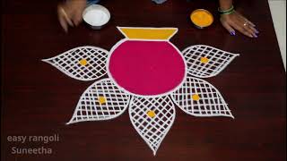 Bhogi kundala muggulu for BEGINNERS for Sankranthi 2023 and Pongal by easy rangoli Suneetha [upl. by Cosmo]