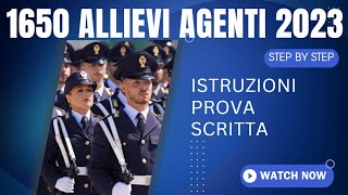 Istruzioni prova scritta 1650 allievi agenti 2023 [upl. by Constancy]