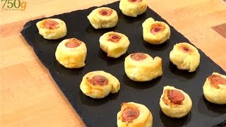 Recettes de Feuilletés apéro saucisses  750g [upl. by Eifos37]