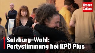 SalzburgWahl Partystimmung bei KPÖ Plus  kronetv NEWS [upl. by Laiceps]