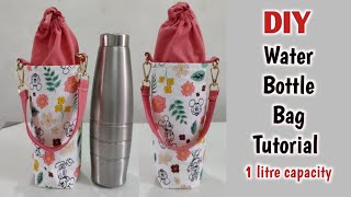 DIY Water Bottle Holder Tutorial  Water Bottle Bag  WATER BOTTLE BAG SEWING TUTORIAL  Bag making [upl. by Aimahc]