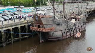 Galeaon Andalucia The Only 1617th Century Galleon Ship In The World Sailing Today Newcastle [upl. by Drucy]