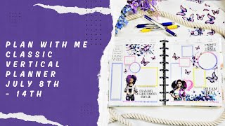 Plan With Me  Classic Vertical Planner  July 8th  14th  PlanningPriss Stickers [upl. by Eetnahs]