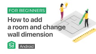 How to add a room and change wall dimension on Android  Mobile and Tablet  Planner 5D [upl. by Preiser]