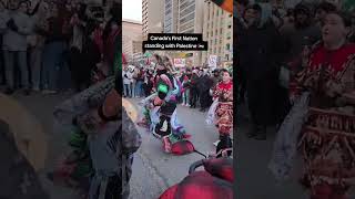 Canada Indigenous people showing solidarity with Palestine 🇵🇸 freepalestine [upl. by Hammad]