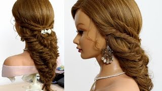 Easy bridal hairstyle for long hair tutorial Fishtail braids [upl. by Hamlin]