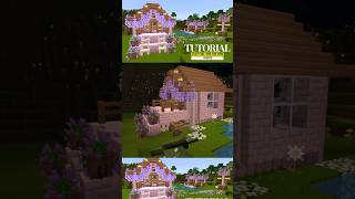 Crafting Building Cute Cherry House tutorial shorts craftingandbuildingtipsandtricks minecraft [upl. by Yddur635]