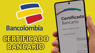 como DESCARGAR CERTIFICADO BANCARIO BANCOLOMBIA 2024 [upl. by Revlis]