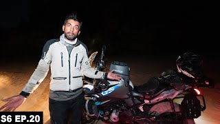 EXTREMELY HARD NIGHT RIDE IN THE DESERT S06 EP20  MIDDLE EAST ON MOTORCYCLE [upl. by Kristo]