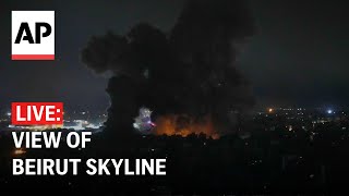 LIVE View of Beirut skyline as Israeli airstrikes cut off key crossing into Syria [upl. by Enneiluj]