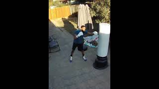 Jabbing on a broken rhythm heavybagworkout boxing [upl. by Annoiek157]