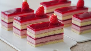 Raspberry Cheesecake  Cotton Sponge Cake  Raspberry Jelly [upl. by Eidna]