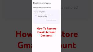 How To RestoreBackup Your Gmail Account Contacts  Gmail Account ke Contacts Kaise Wapis Laye [upl. by Llirrehs]