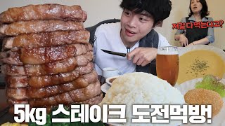 일본에서도 3명밖에 성공 못한 도전먹방 총 5kg 스테이크 정식 도전먹방🔥 [upl. by Neil]