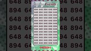 Eye Test Can You Spot 489 Hidden in 894 and 648 BrainTeaser MindPuzzle VisualPuzzle [upl. by Ylloj300]