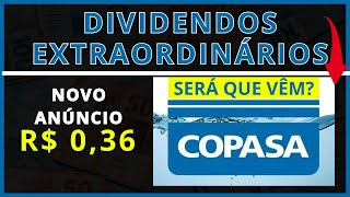 💧COPASA CSMG3 EXPECTATIVA DE ANÚNCIO DE DIVIDENDOS EXTRAORDINÁRIOS [upl. by Bloem437]