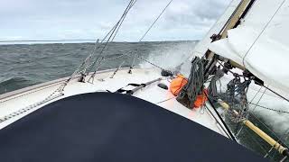 Nicholson 35 taking on North Sea waves while sailing [upl. by Neeuq]