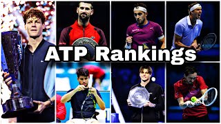 Single Men ATP Tennis Rankings updated on 18th November 2024 trending ranking tennis [upl. by Rube511]