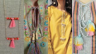 So Attractive Tassels Neck Designs 2024  Neck Designs With Tassels [upl. by Nilcaj]