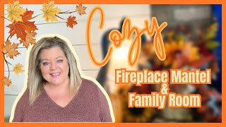 FALL FIREPLACE MANTEL AND FAMILY ROOM  Decorate With Me  Fall DIY  Thrifted Home Decor [upl. by Obocaj]