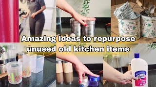 10 Best IDEAS to Repurpose old Unused kitchen items  No cost kitchen hacks [upl. by Lorenza]