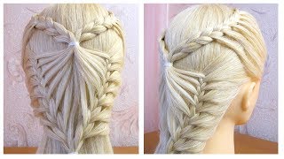 Coiffure avec tresse ღ Belle coiffure facile à faire cheveux longmi long ღ Coiffure pour fille [upl. by Aicined]