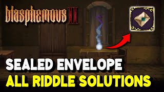 Blasphemous 2 All SEALED ENVELOPE Riddle Solutions A leap of faith Trophy  Achievement Guide [upl. by Notloc]