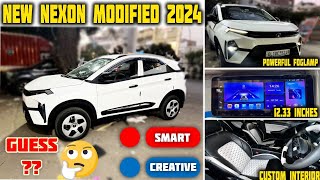 Guess 🫢 Tata Nexon Modified 2024  Nexon Smart plus Modification Base to Top [upl. by Fe]